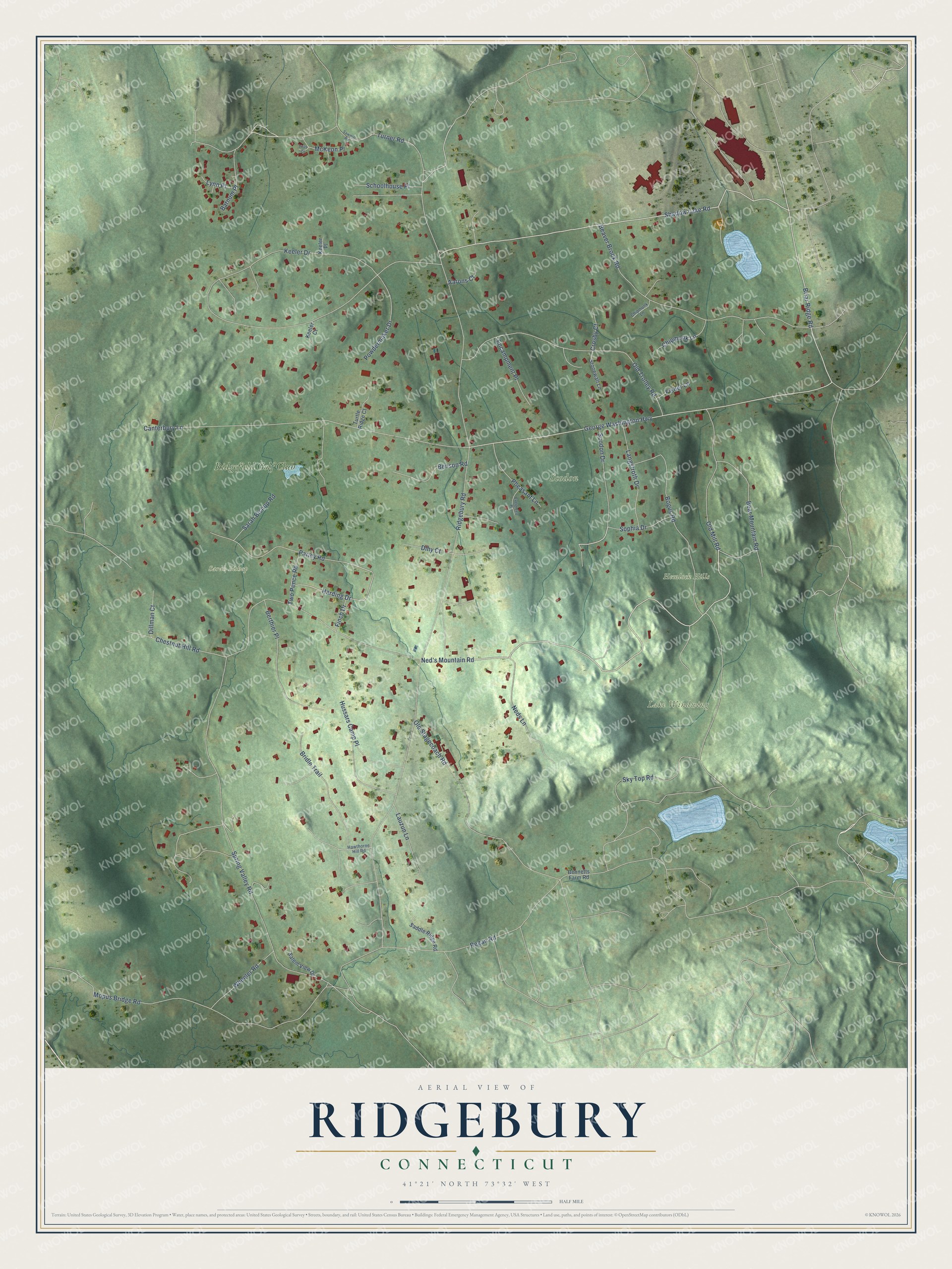 Watermarked full-map preview of Ridgebury, Connecticut