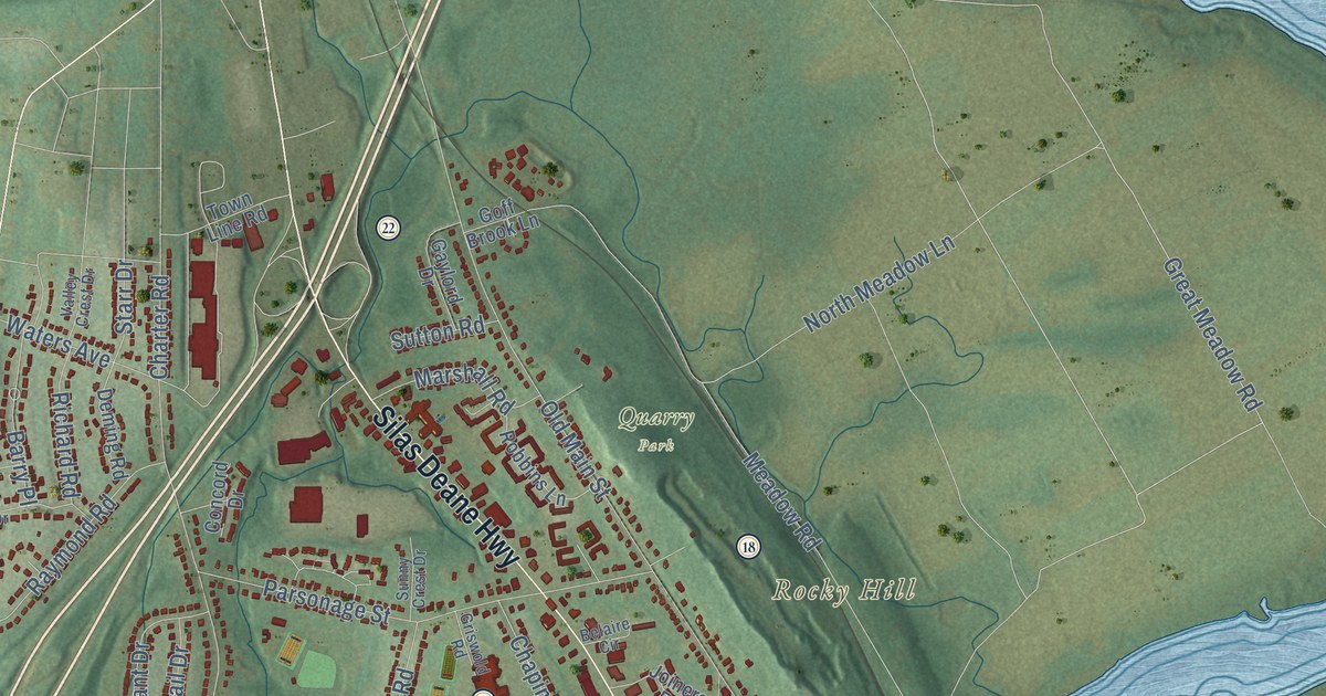 Map of Rocky Hill, Connecticut in 2026