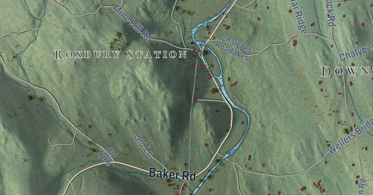 Map of Roxbury, Connecticut in 2026