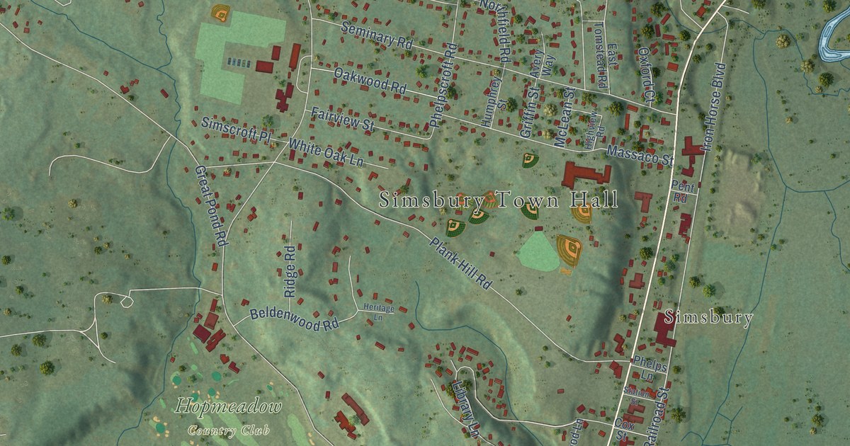 Map of Simsbury Center, Connecticut in 2026