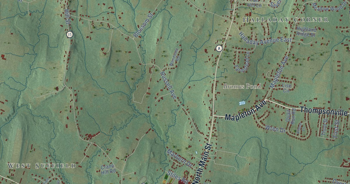 Map of Suffield, Connecticut in 2026