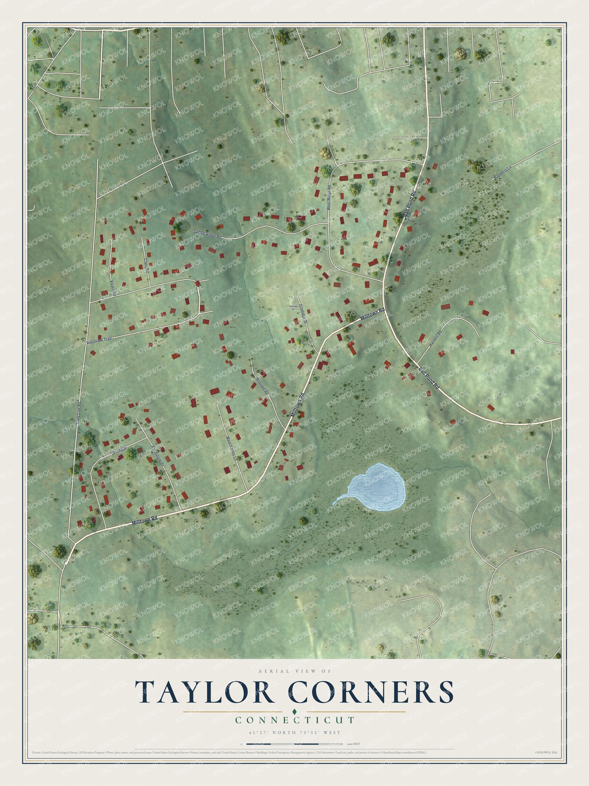 Watermarked full-map preview of Taylor Corners, Connecticut