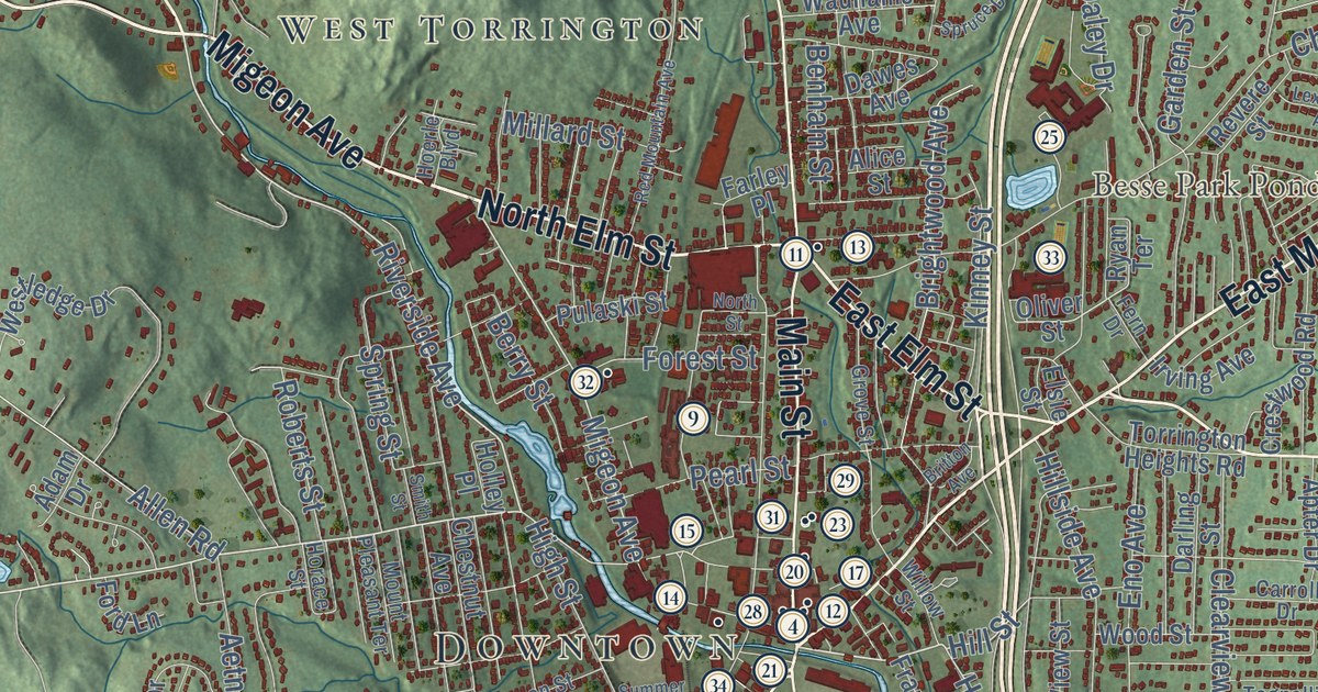 Map of Torrington, Connecticut in 2026