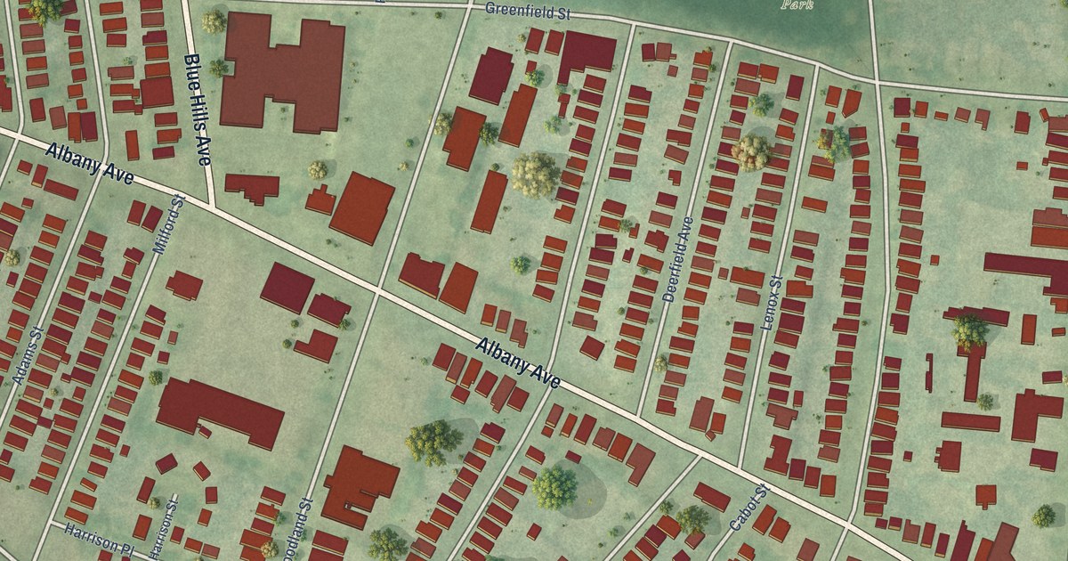 Detailed Map of Upper Albany, Connecticut
