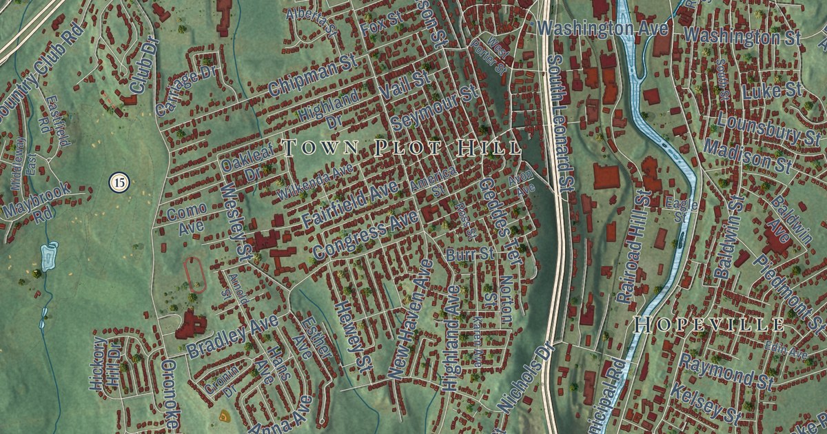 Map of Waterbury, Connecticut in 2026