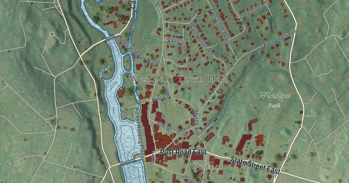 Map of Westport Village, Connecticut in 2026