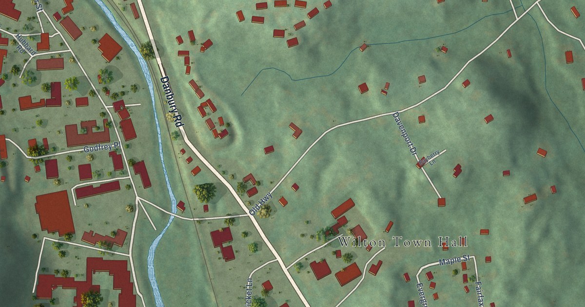 Map of Wilton Center, Connecticut in 2026