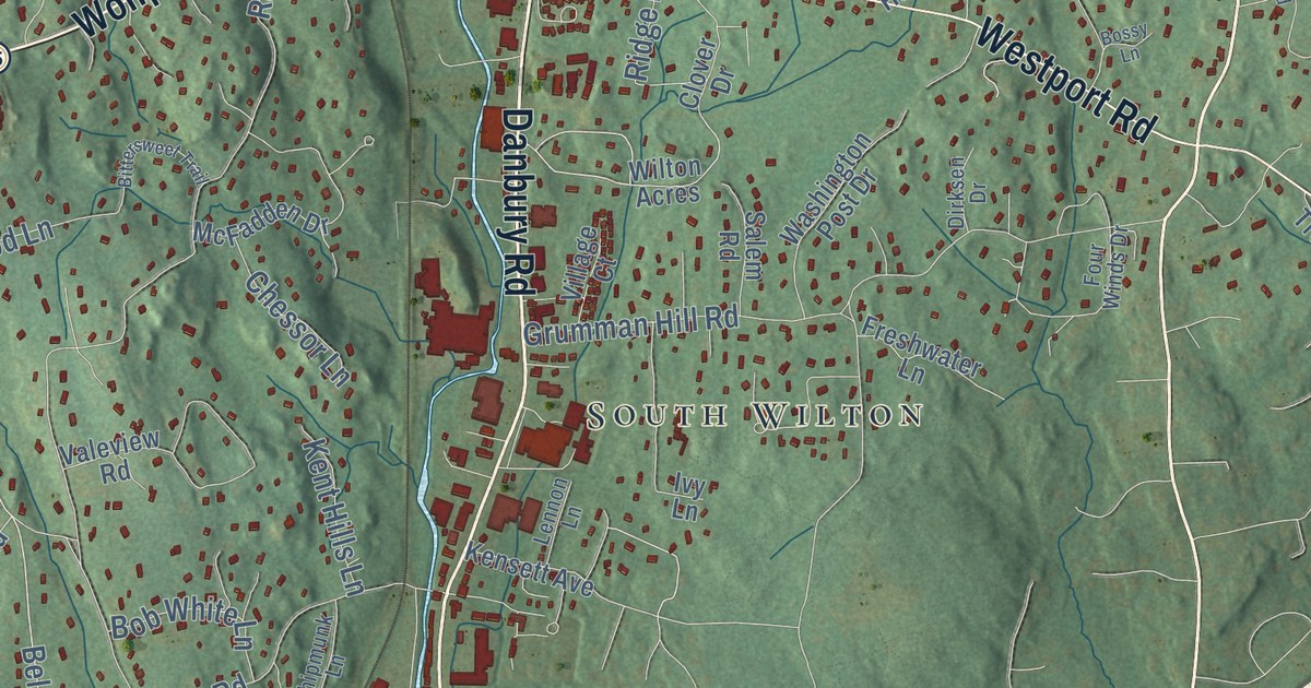 Map of Wilton, Connecticut in 2026