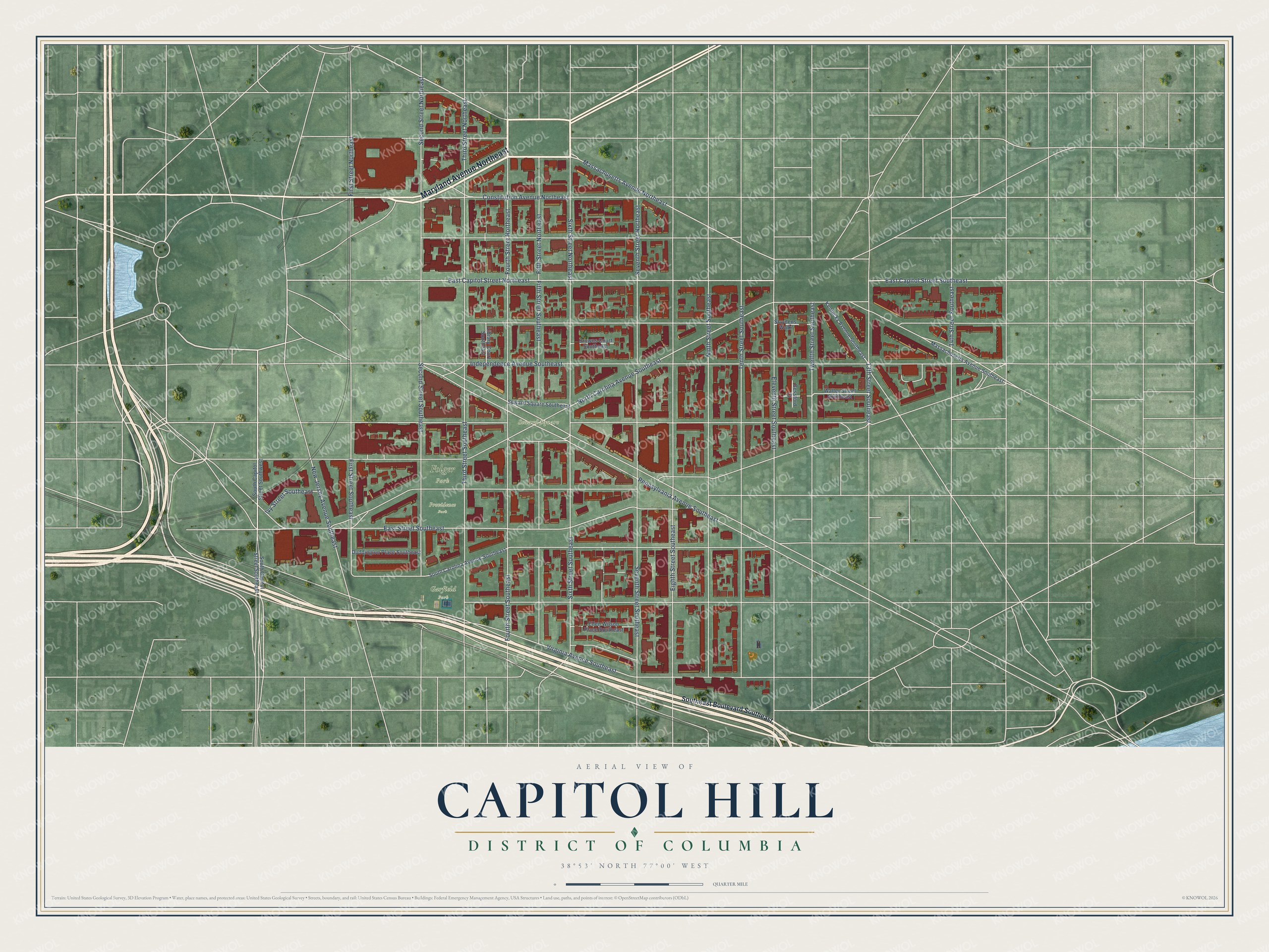 Watermarked full-map preview of Capitol Hill, District of Columbia
