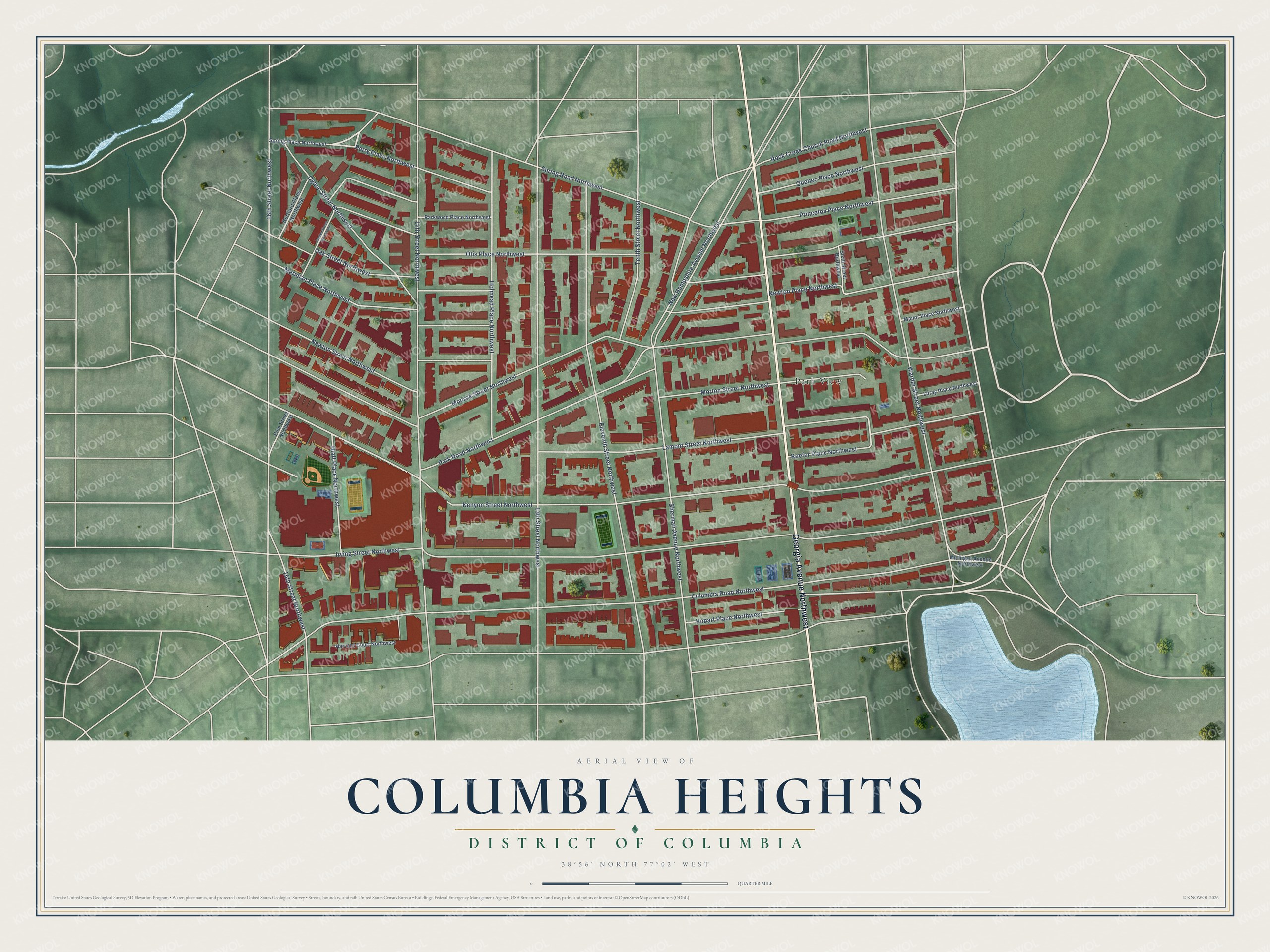 Watermarked full-map preview of Columbia Heights, District of Columbia