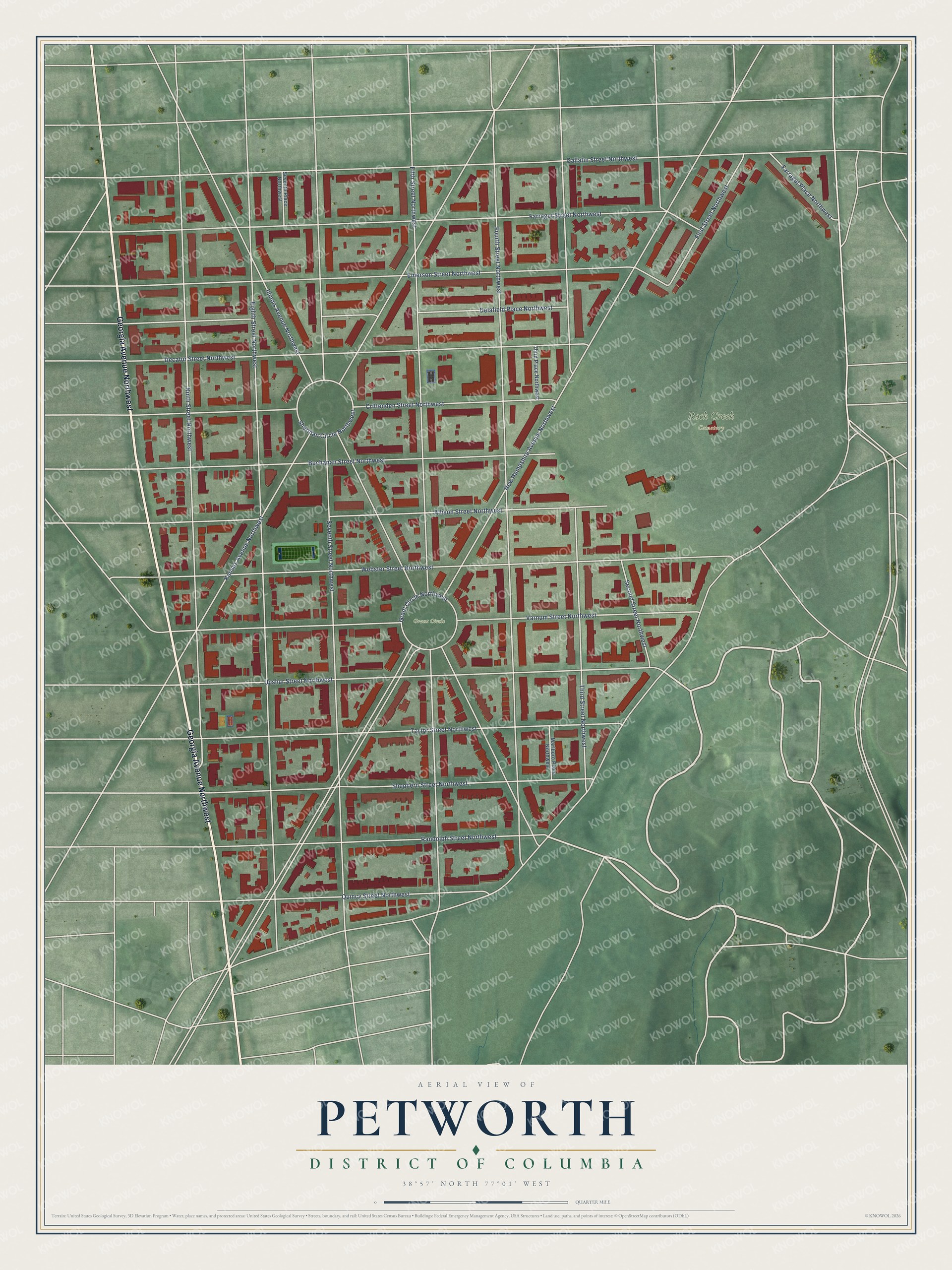 Watermarked full-map preview of Petworth, District of Columbia
