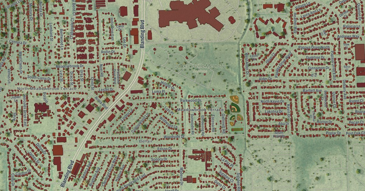 Map of Bellair-Meadowbrook Terrace, Florida in 2026