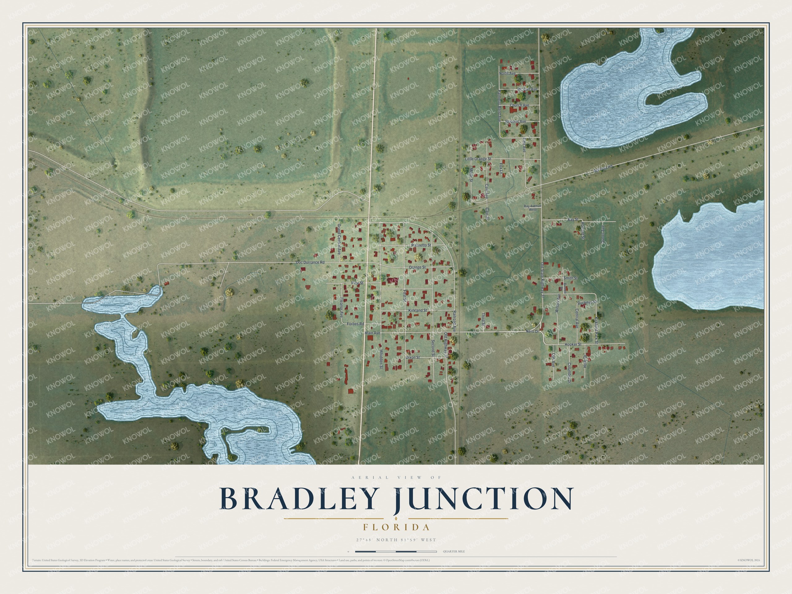 Watermarked full-map preview of Bradley Junction, Florida