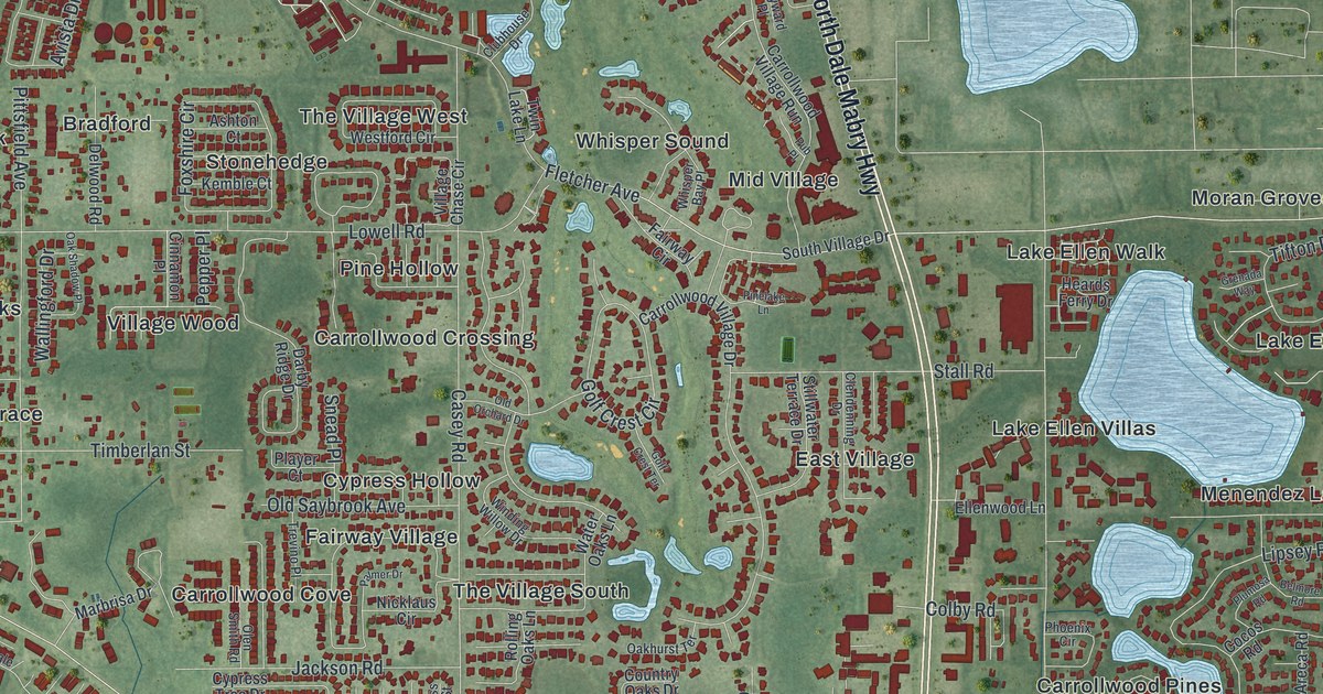 Map of Carrollwood, Florida in 2026