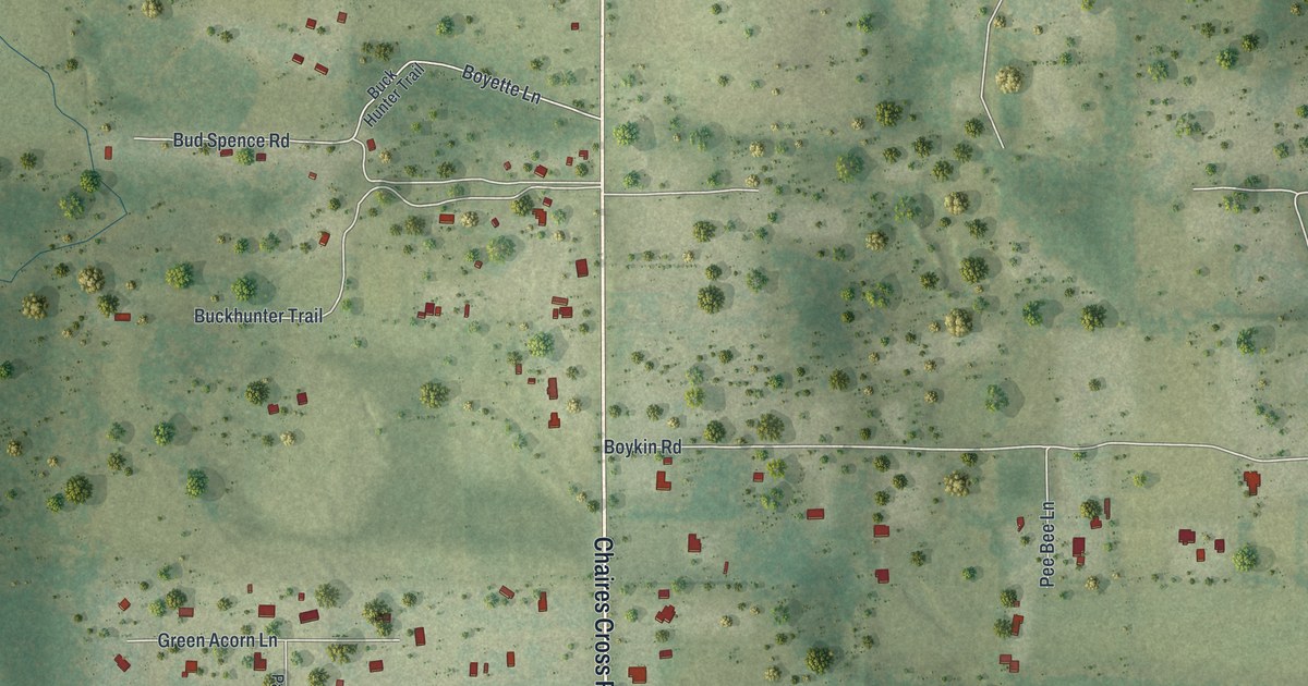 Map of Chaires, Florida in 2026