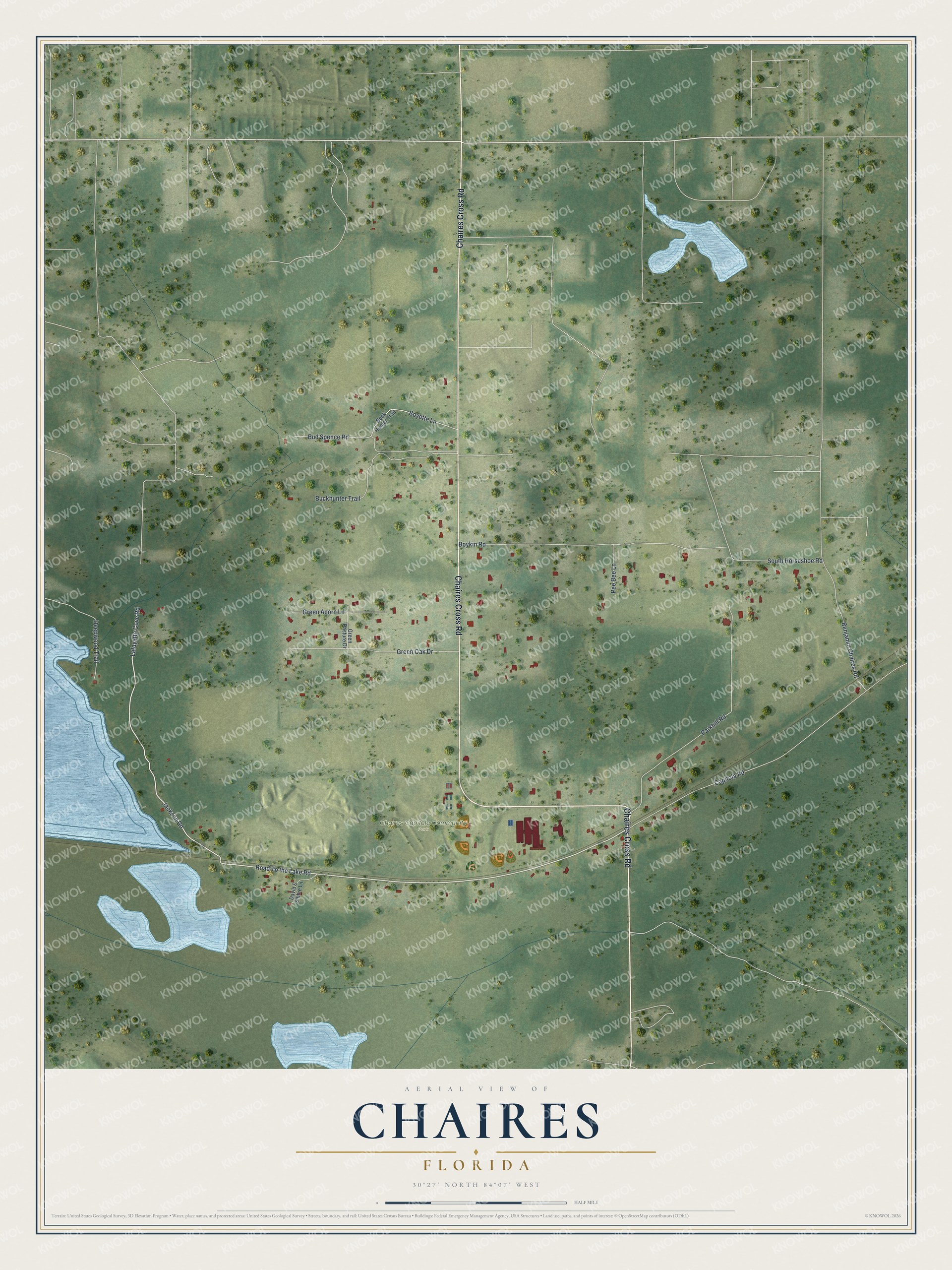Watermarked full-map preview of Chaires, Florida