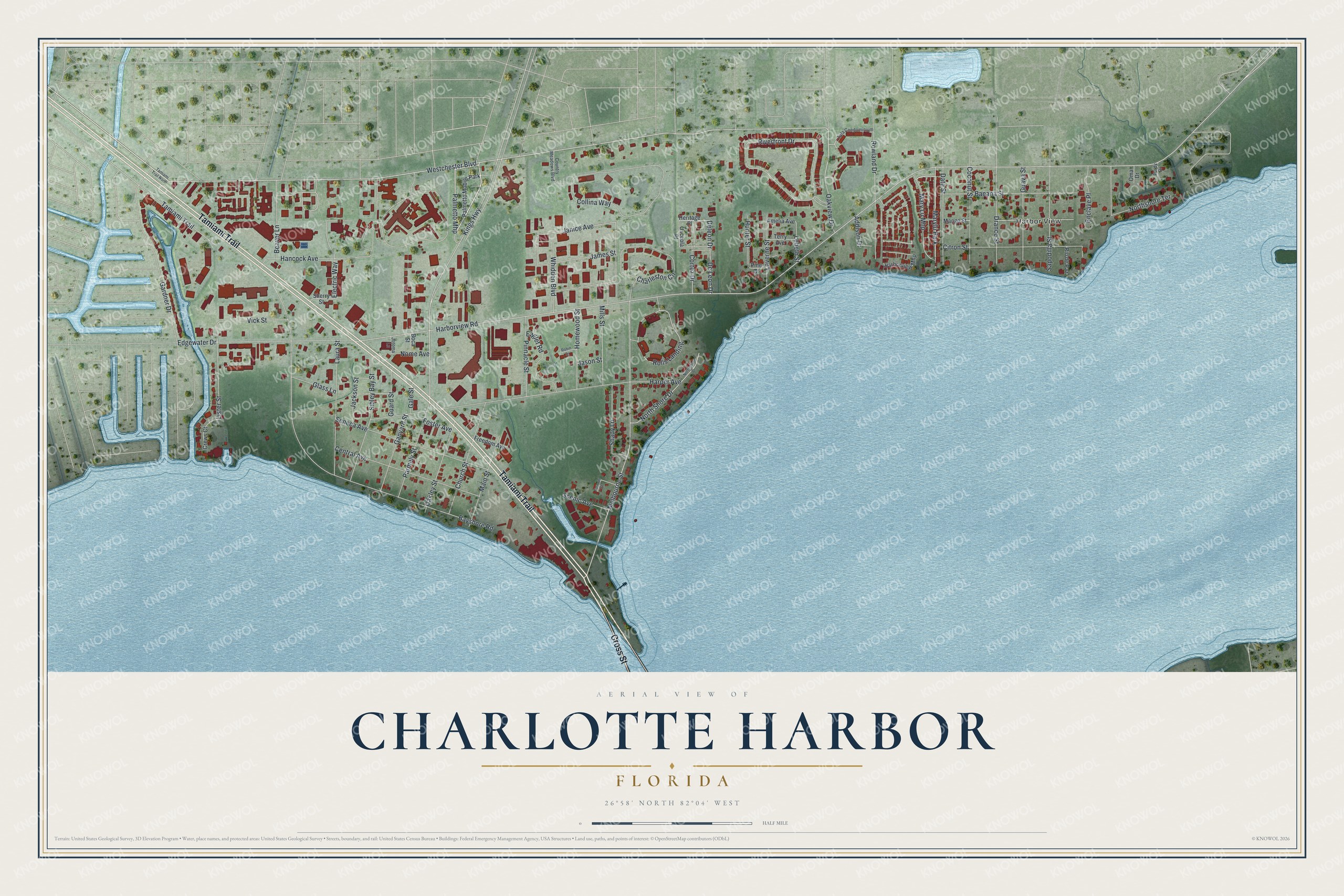 Watermarked full-map preview of Charlotte Harbor, Florida