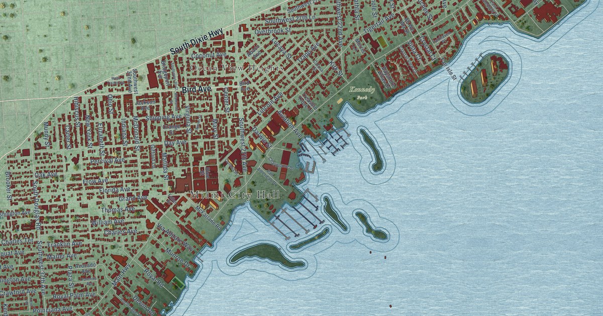 Detailed Map of Coconut Grove, Florida