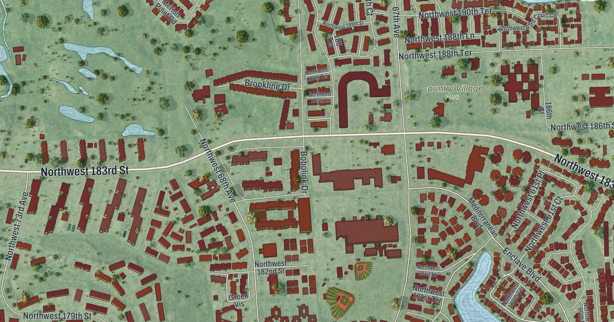 Map of Country Club, Florida in 2026