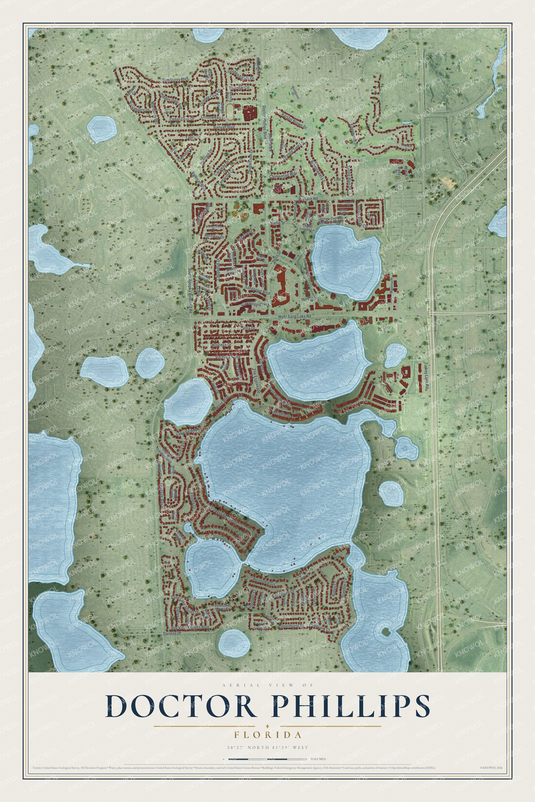 Watermarked full-map preview of Doctor Phillips, Florida