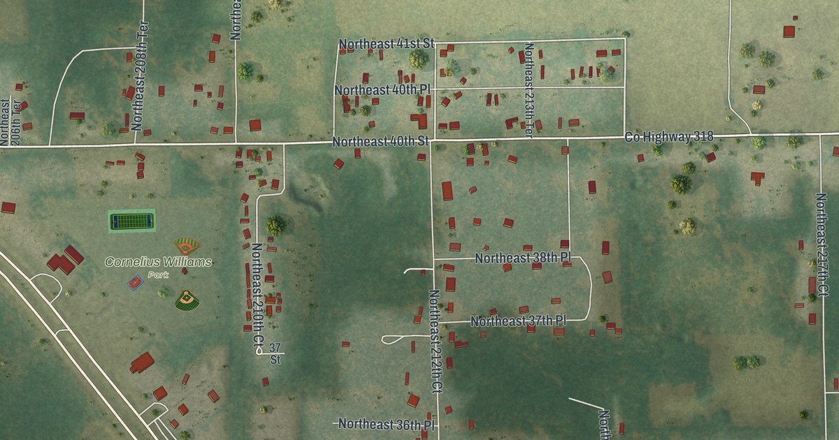 Map of East Williston, Florida in 2026