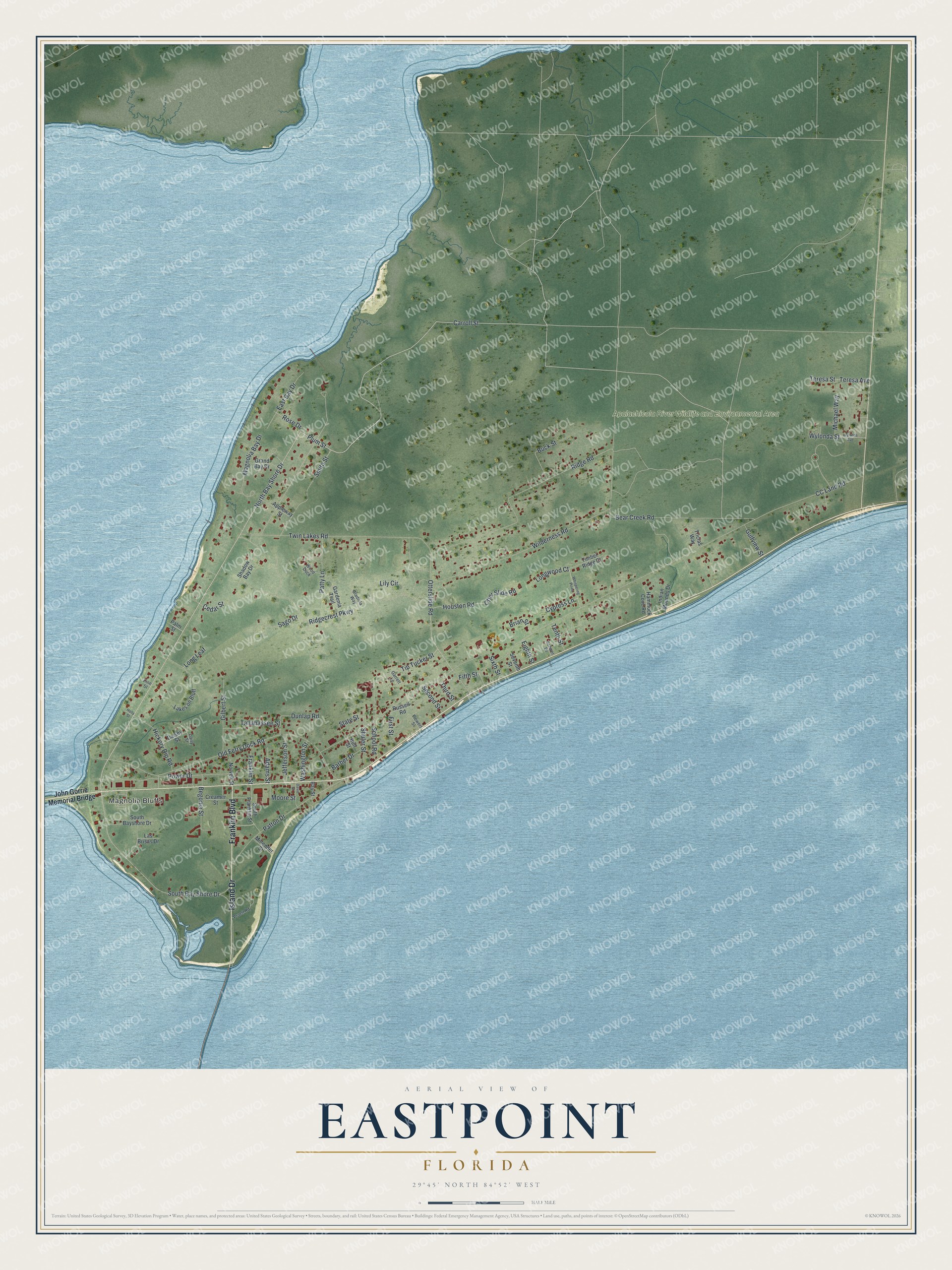 Watermarked full-map preview of Eastpoint, Florida