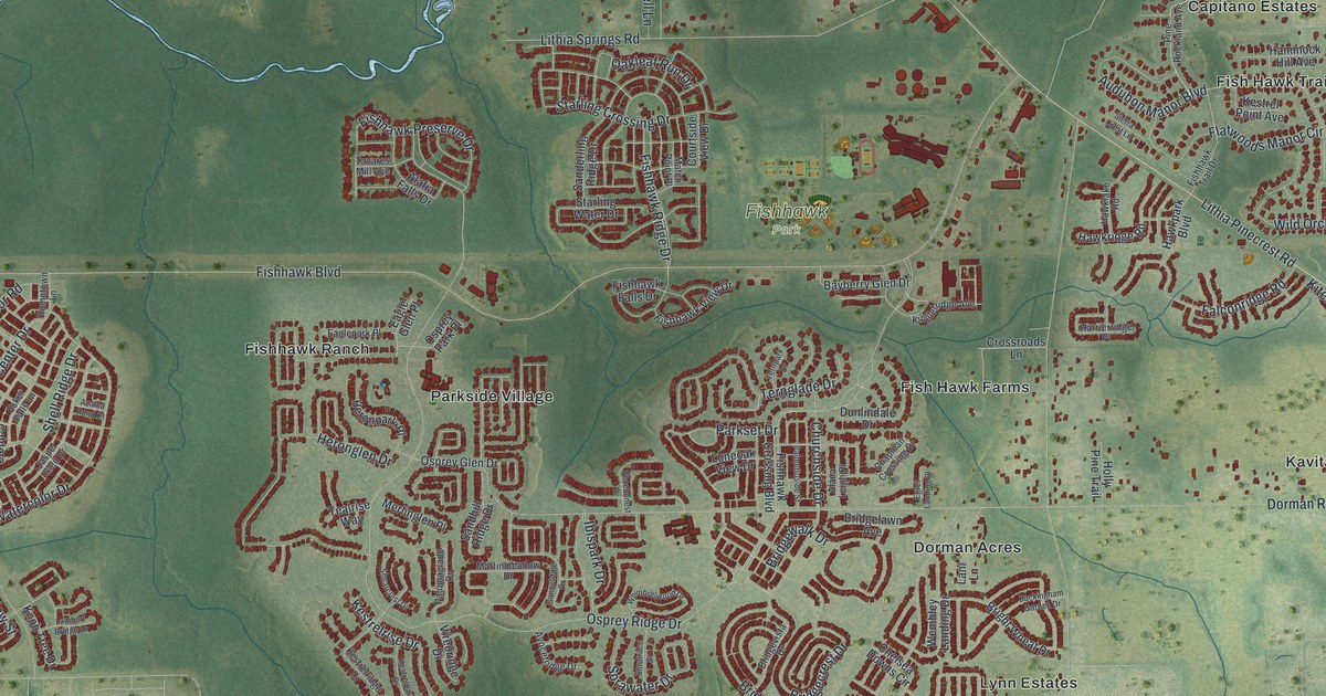 Map of Fish Hawk, Florida in 2026