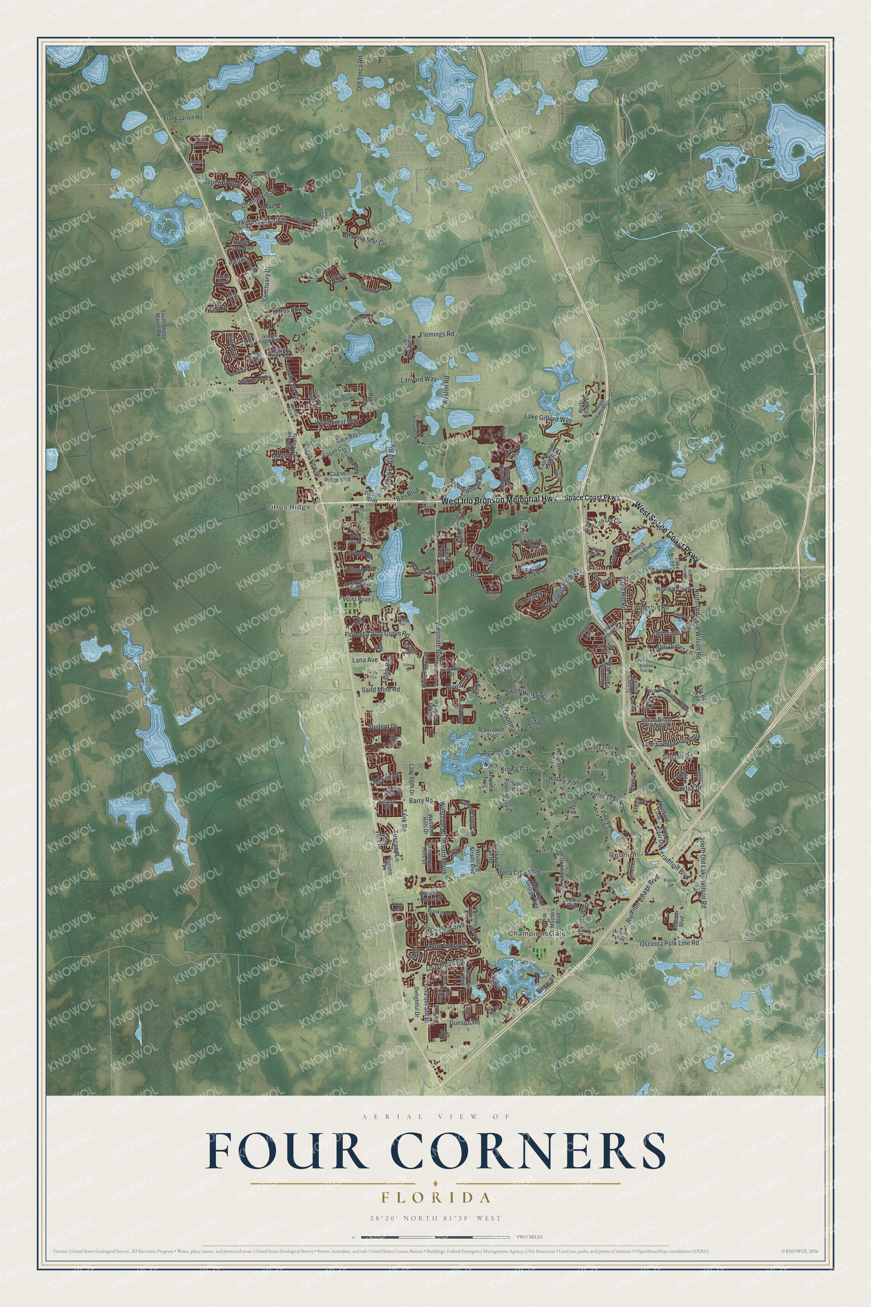 Watermarked full-map preview of Four Corners, Florida
