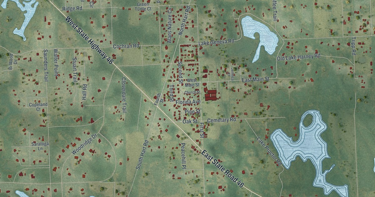 Map of Geneva, Florida in 2026