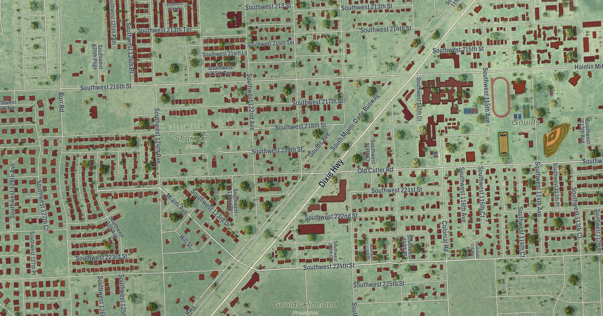 Map of Goulds, Florida in 2026
