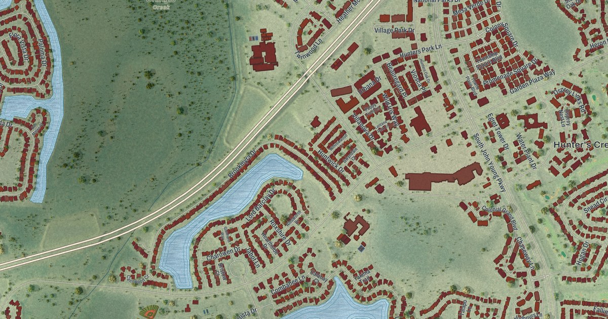 Map of Hunters Creek, Florida in 2026