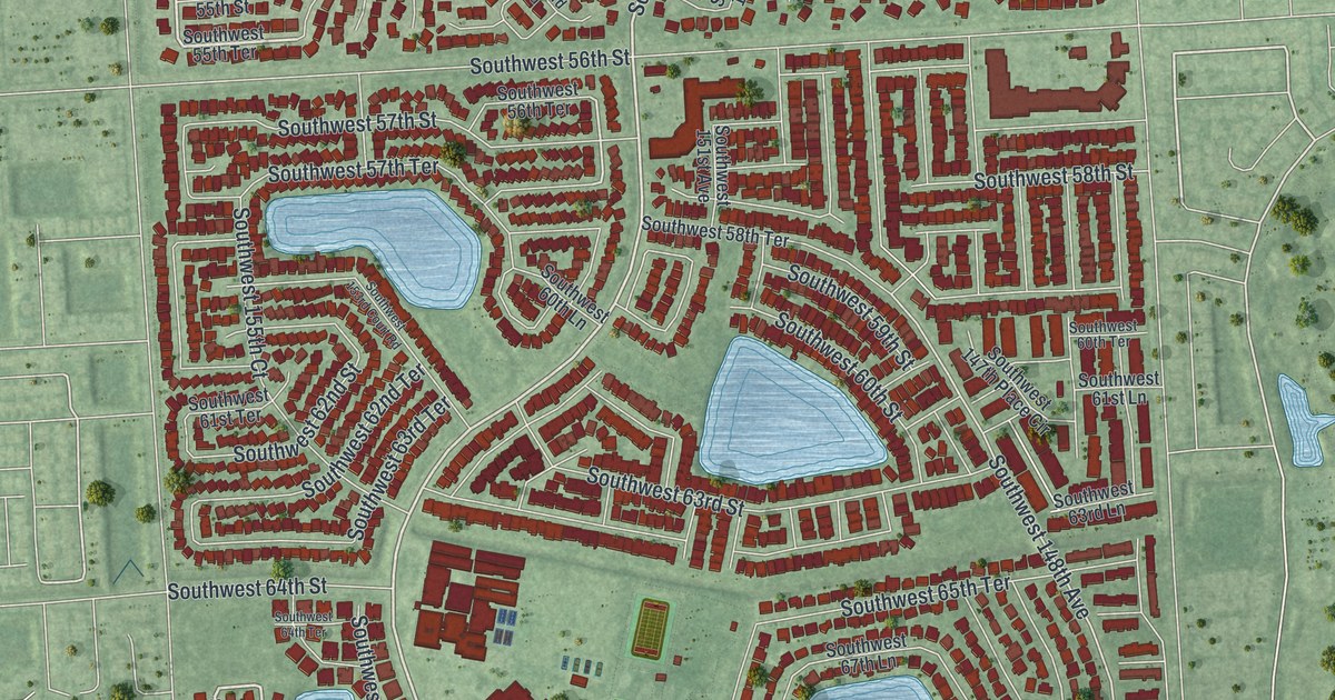 Map of Kendall West, Florida in 2026