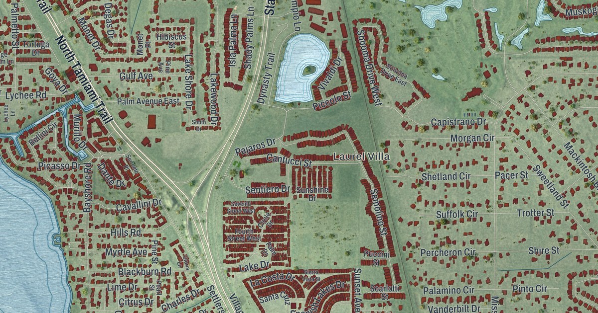 Map of Laurel, Florida in 2026