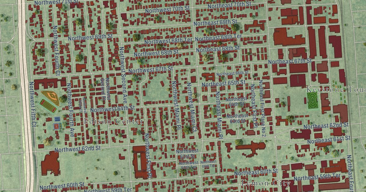 Detailed Map of Little Haiti, Florida