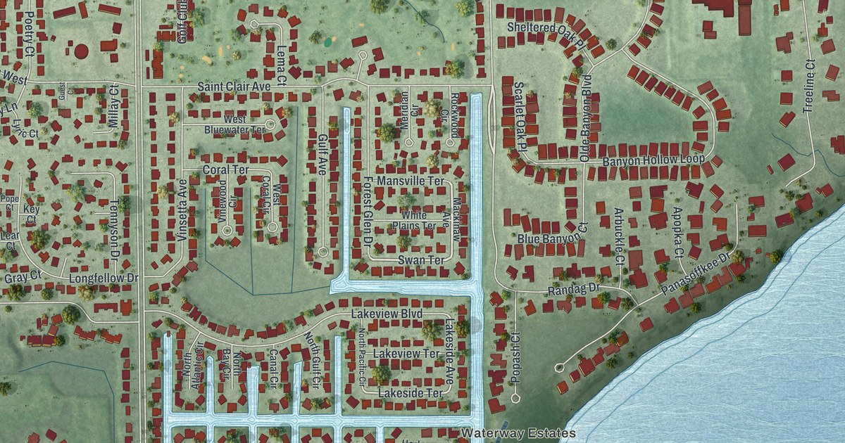 Map of Lochmoor Waterway Estates, Florida in 2026