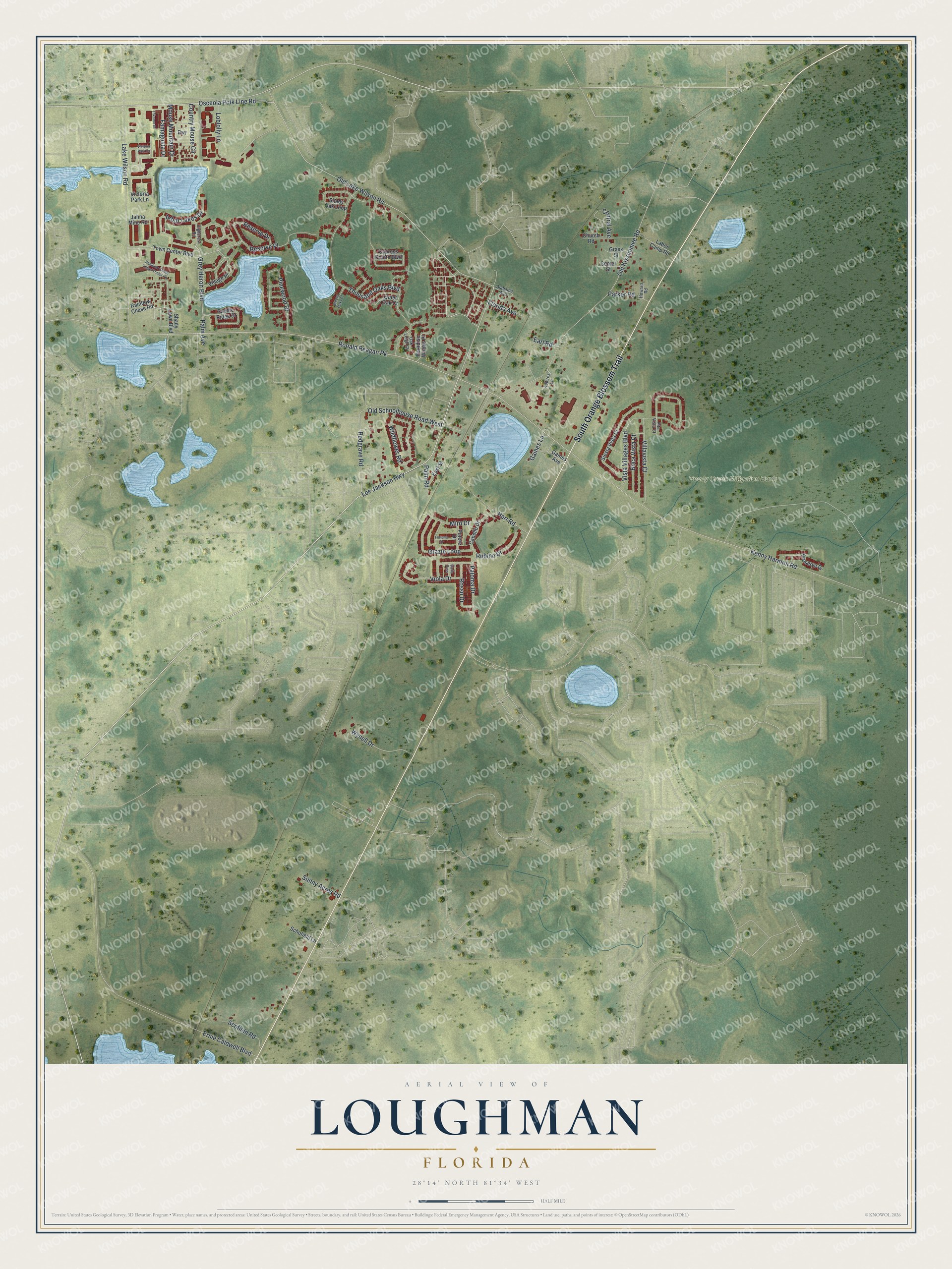Watermarked full-map preview of Loughman, Florida