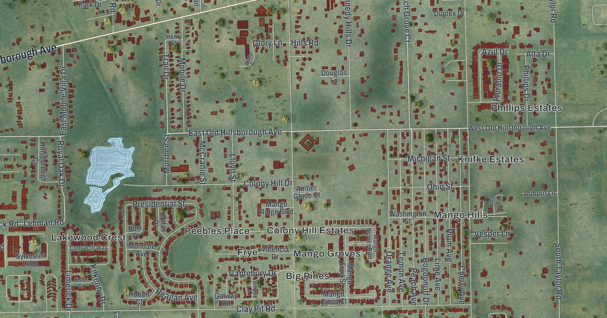 Map of Mango, Florida in 2026