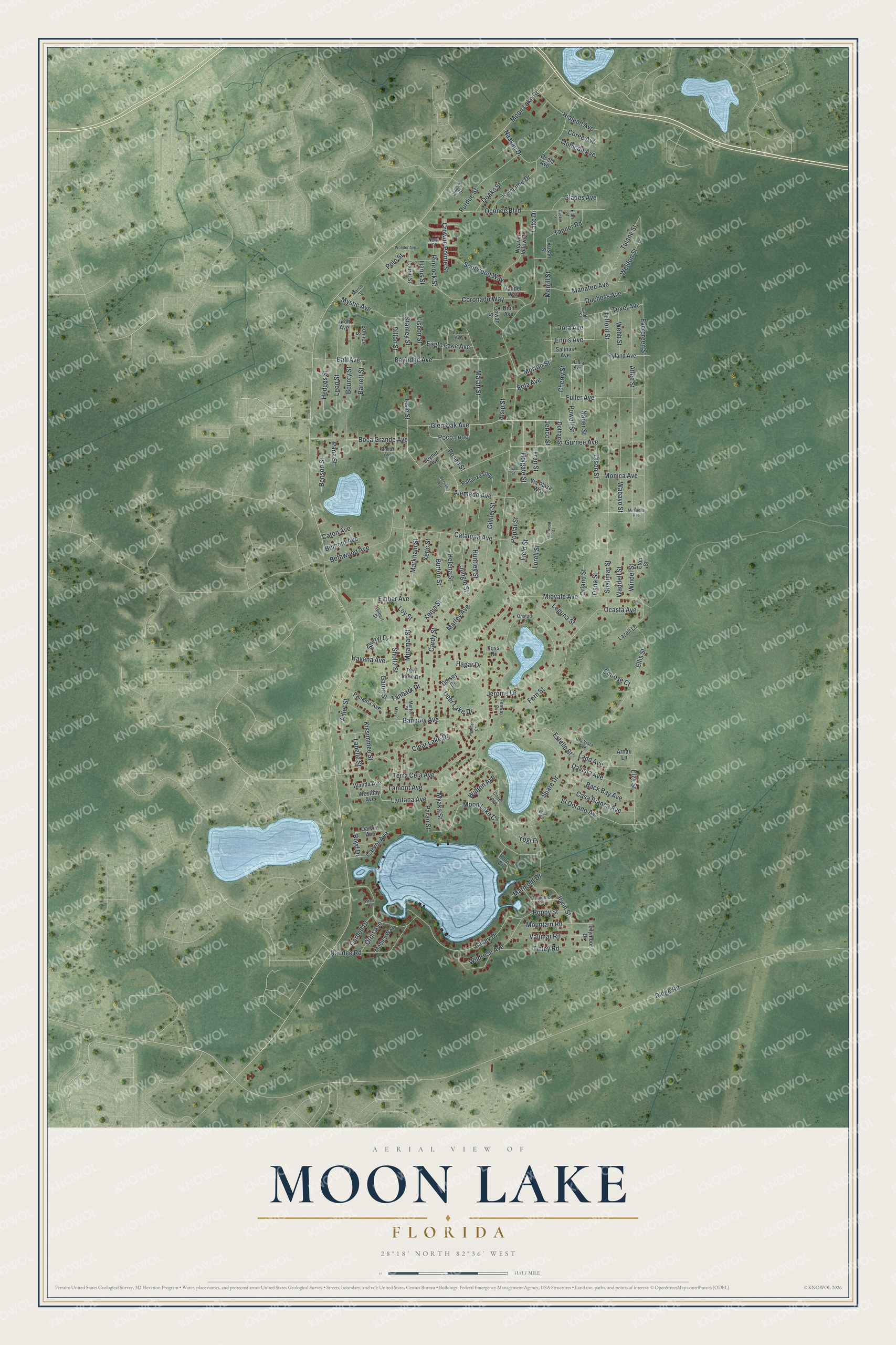 Watermarked full-map preview of Moon Lake, Florida