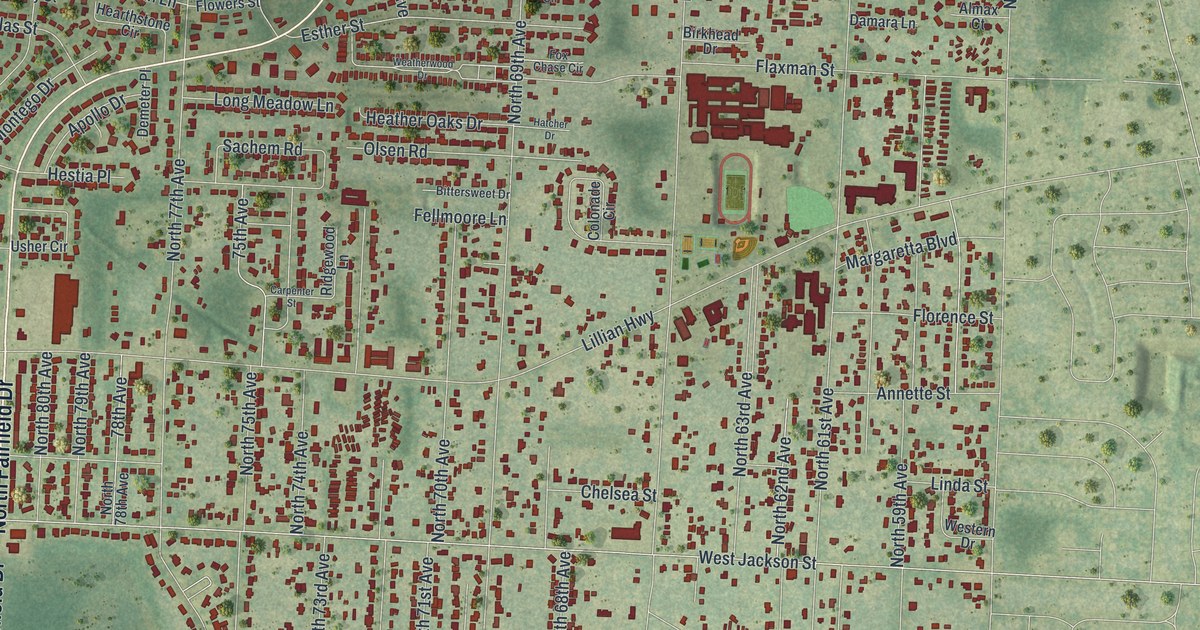 Map of Myrtle Grove, Florida in 2026
