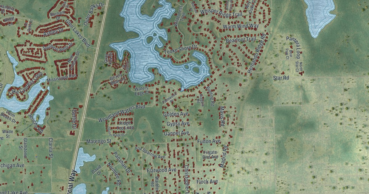 Map of North Weeki Wachee, Florida in 2026