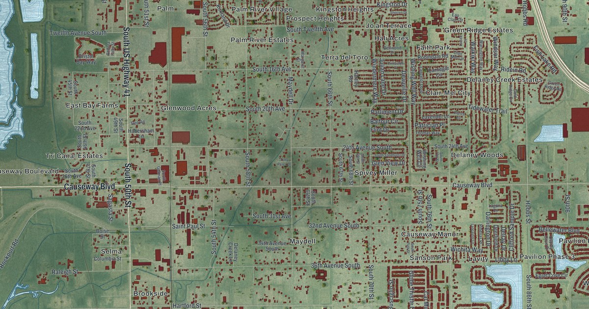 Map of Palm River-Clair Mel, Florida in 2026