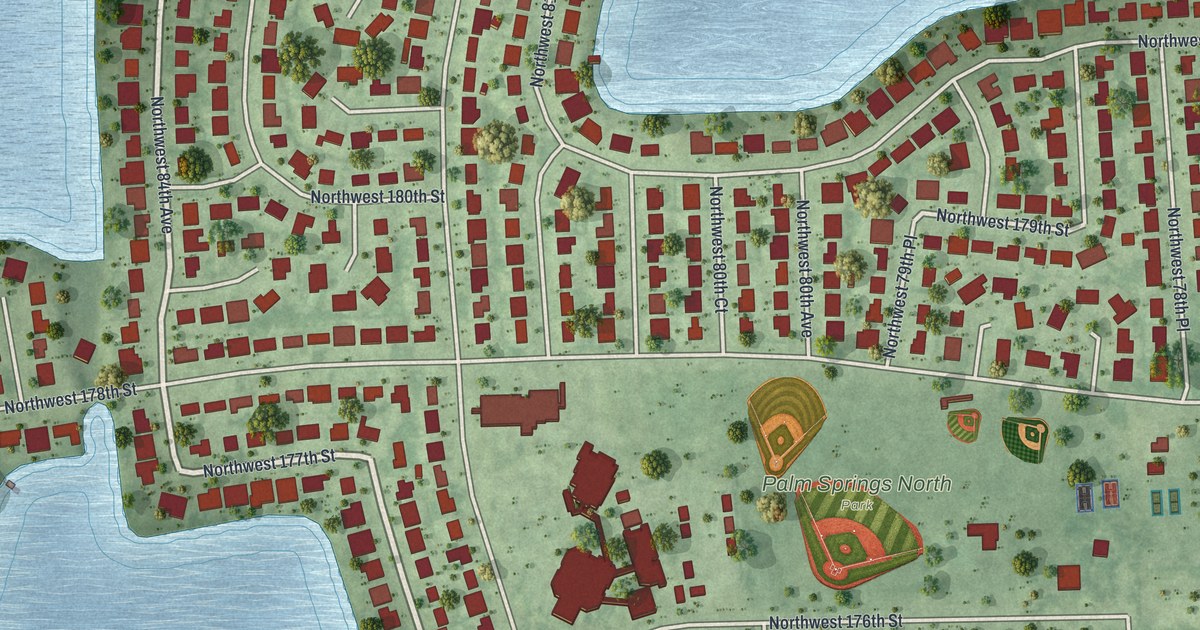 Map of Palm Springs North, Florida in 2026