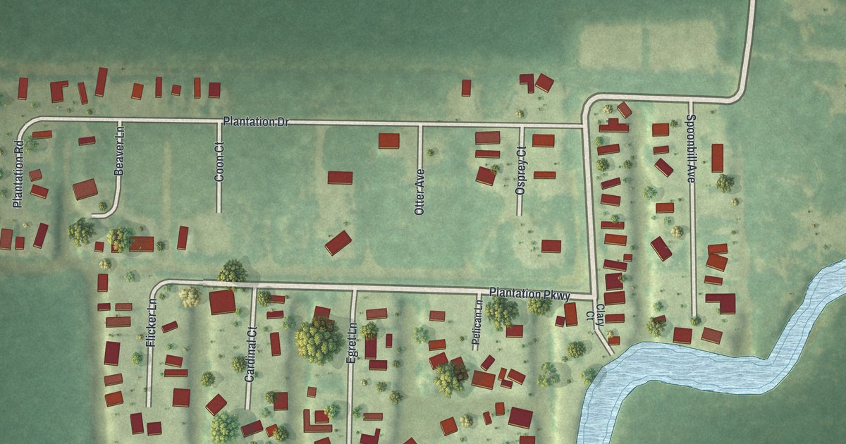 Map of Plantation Island, Florida in 2026