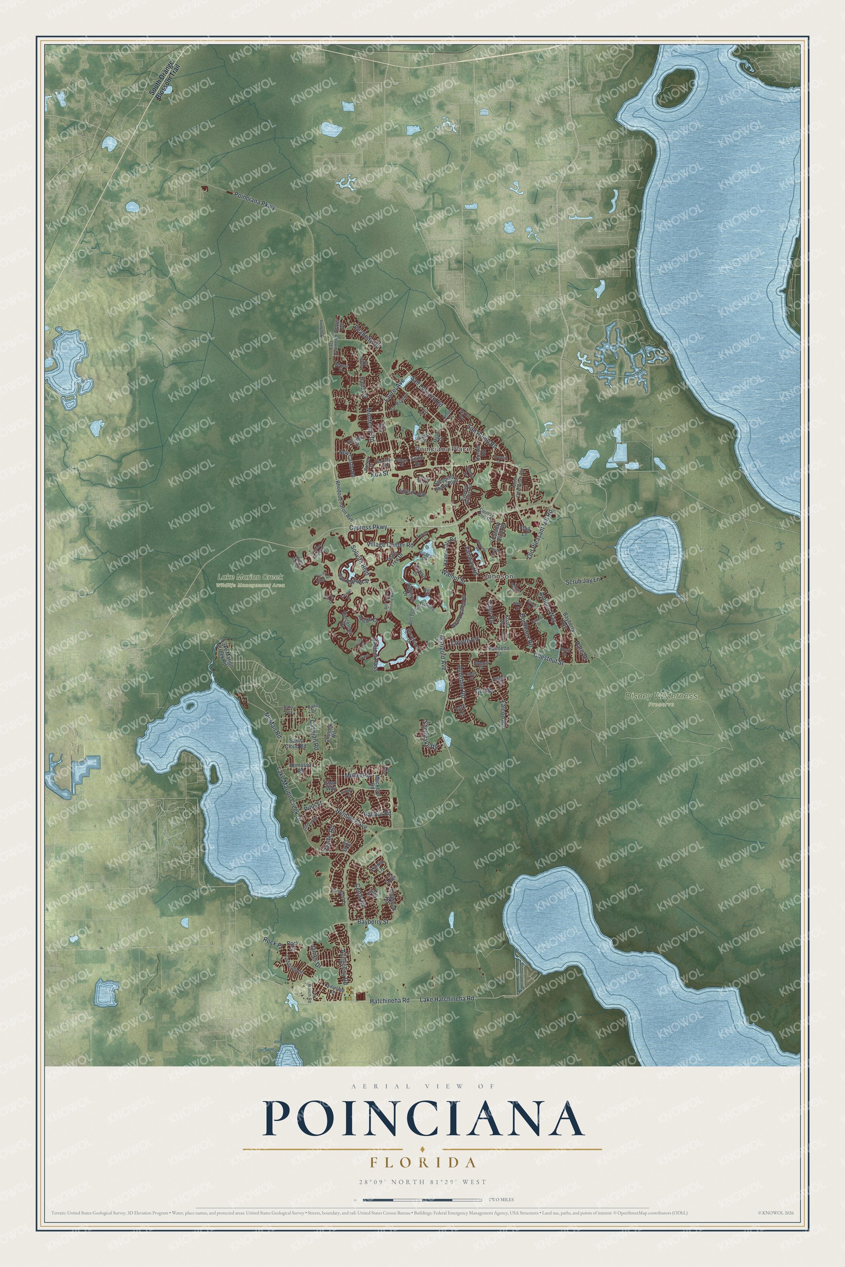 Watermarked full-map preview of Poinciana, Florida