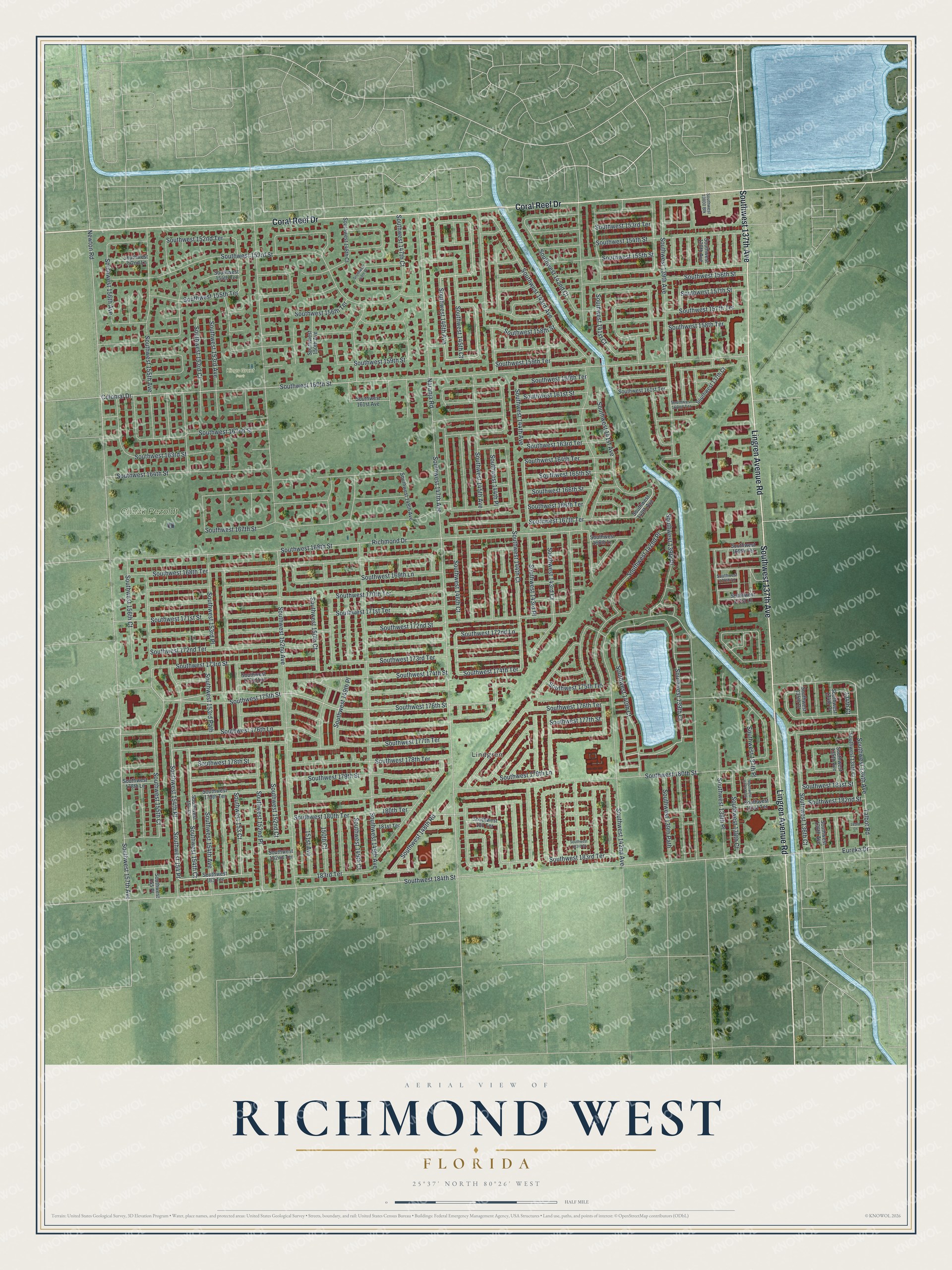 Watermarked full-map preview of Richmond West, Florida