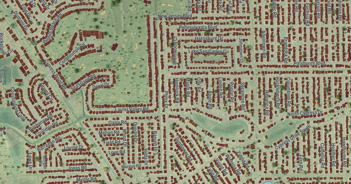 Map of San Carlos Park, Florida in 2026