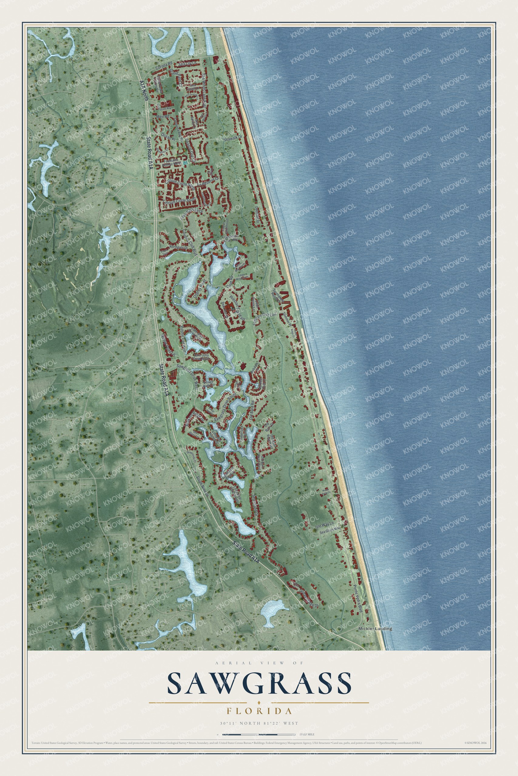 Watermarked full-map preview of Sawgrass, Florida