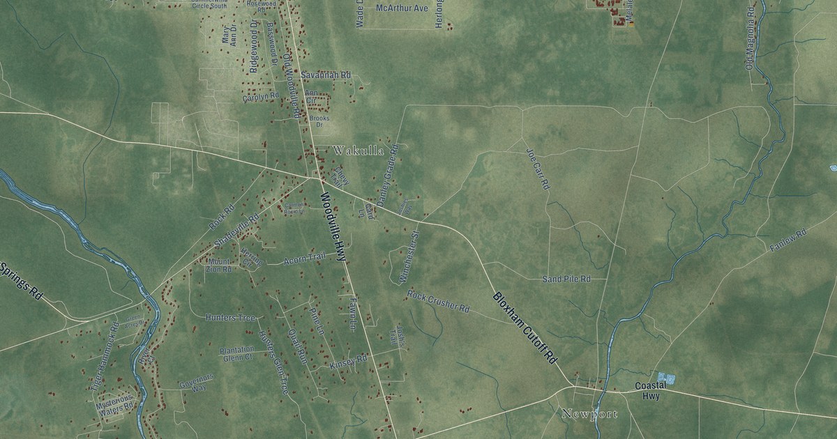 Detailed Map of Shadeville, Florida