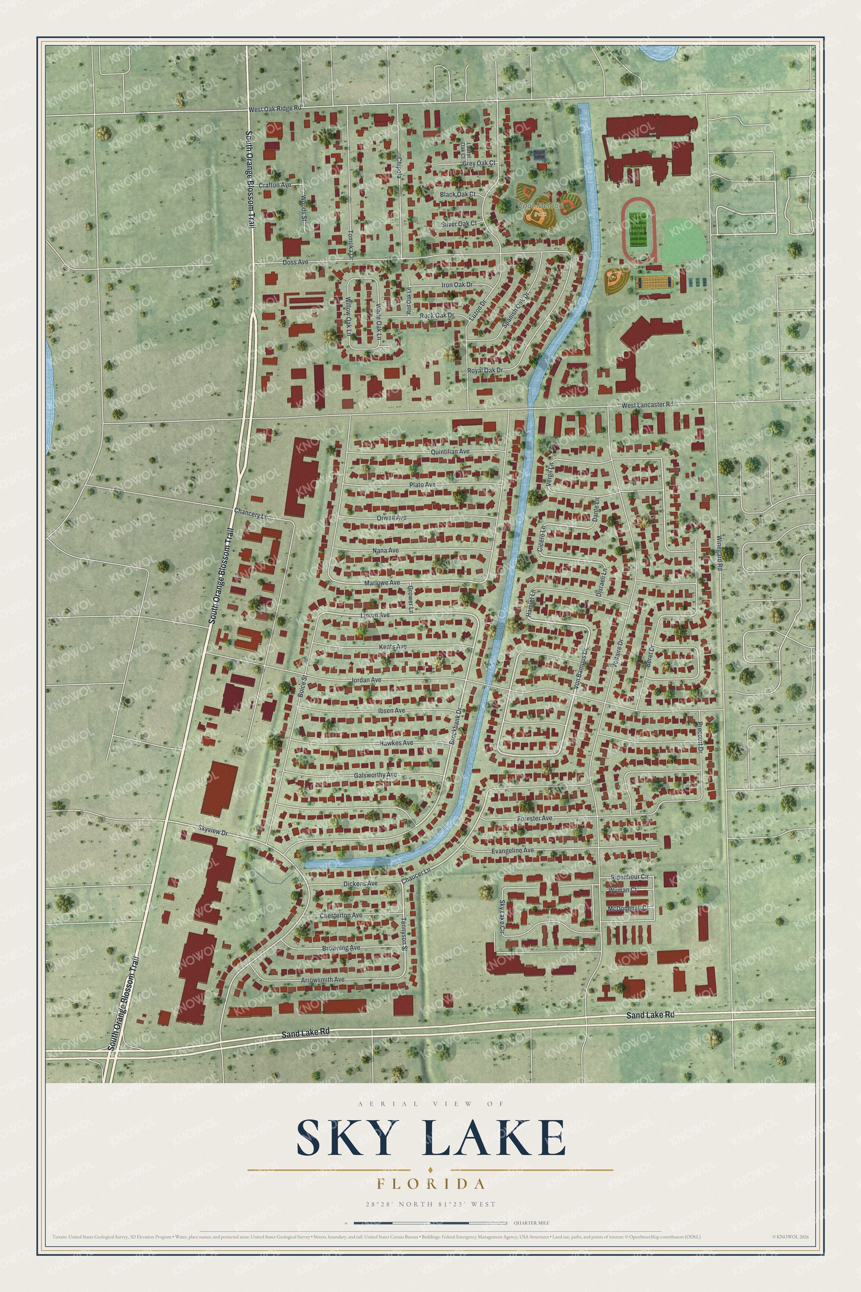 Watermarked full-map preview of Sky Lake, Florida