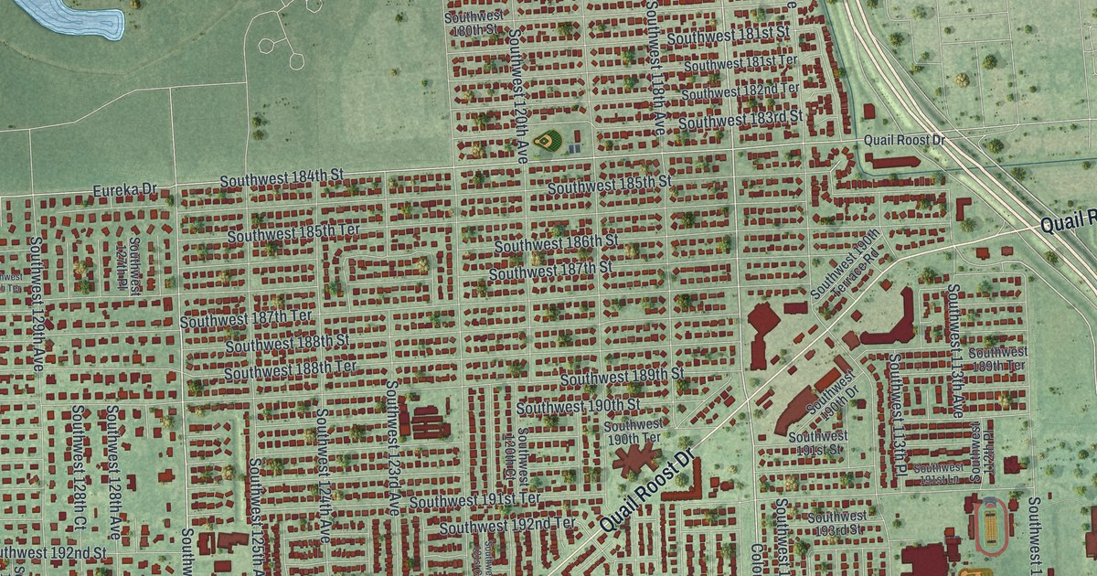 Map of South Miami Heights, Florida in 2026